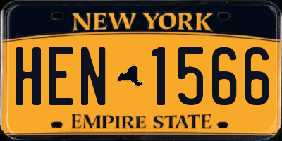 NY license plate HEN1566