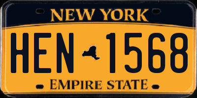 NY license plate HEN1568