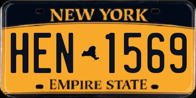 NY license plate HEN1569