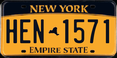 NY license plate HEN1571