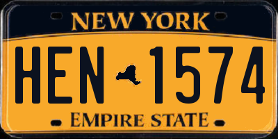 NY license plate HEN1574