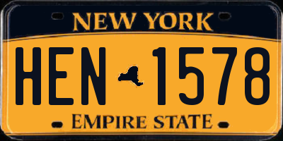 NY license plate HEN1578