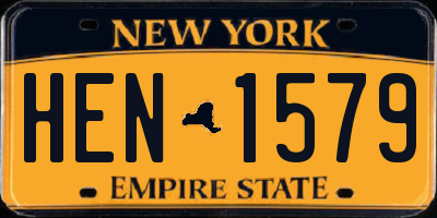 NY license plate HEN1579