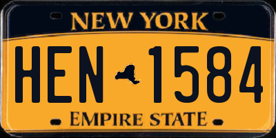 NY license plate HEN1584