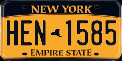 NY license plate HEN1585