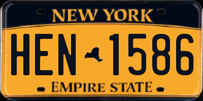 NY license plate HEN1586