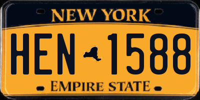 NY license plate HEN1588