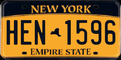 NY license plate HEN1596