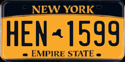 NY license plate HEN1599