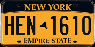 NY license plate HEN1610