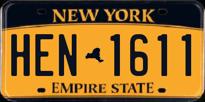 NY license plate HEN1611