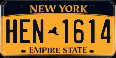 NY license plate HEN1614