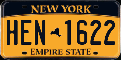 NY license plate HEN1622