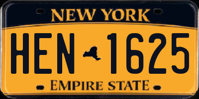 NY license plate HEN1625