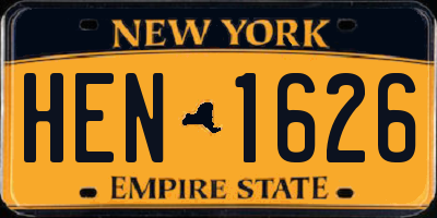 NY license plate HEN1626