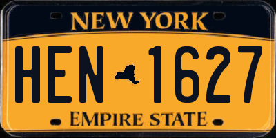 NY license plate HEN1627