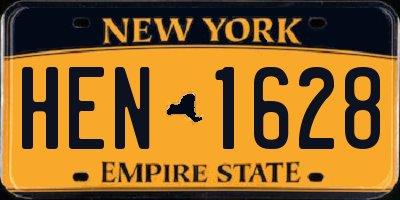 NY license plate HEN1628