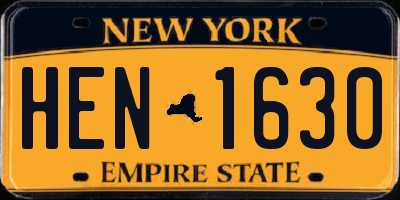 NY license plate HEN1630
