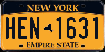 NY license plate HEN1631