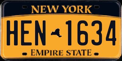 NY license plate HEN1634