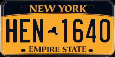 NY license plate HEN1640