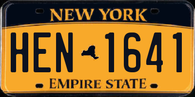 NY license plate HEN1641