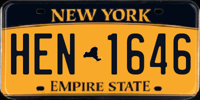 NY license plate HEN1646