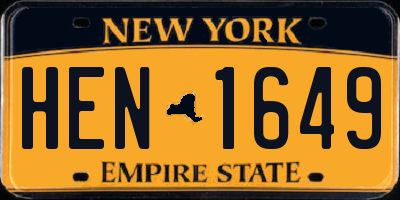 NY license plate HEN1649