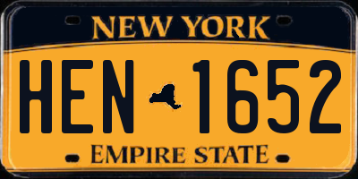 NY license plate HEN1652