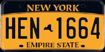 NY license plate HEN1664