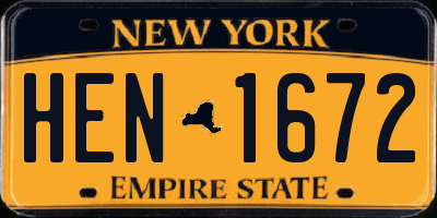 NY license plate HEN1672