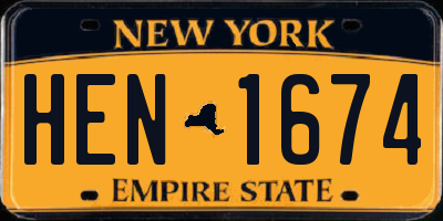 NY license plate HEN1674