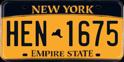 NY license plate HEN1675