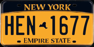 NY license plate HEN1677