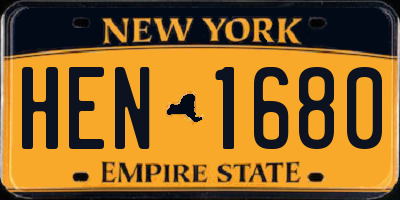 NY license plate HEN1680