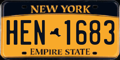 NY license plate HEN1683