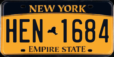 NY license plate HEN1684