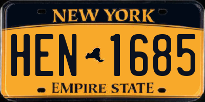 NY license plate HEN1685