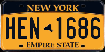 NY license plate HEN1686