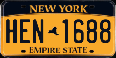 NY license plate HEN1688