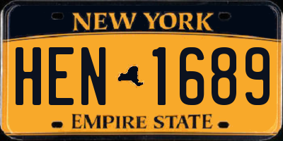 NY license plate HEN1689
