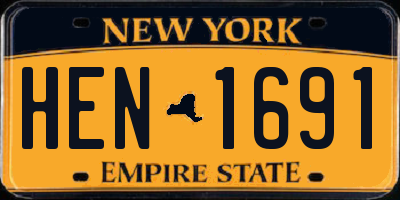 NY license plate HEN1691