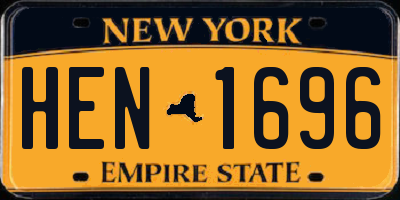 NY license plate HEN1696