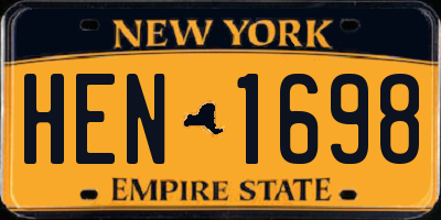 NY license plate HEN1698