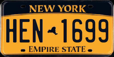 NY license plate HEN1699