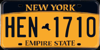 NY license plate HEN1710