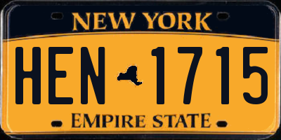 NY license plate HEN1715