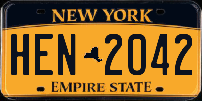 NY license plate HEN2042
