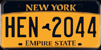 NY license plate HEN2044