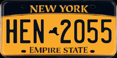 NY license plate HEN2055